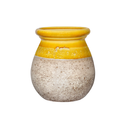 JARRE PROVENCALE COL ÉMAILLÉE GOICOECHEA® - ∅33CM X H45CM - MIEL VIEILLI