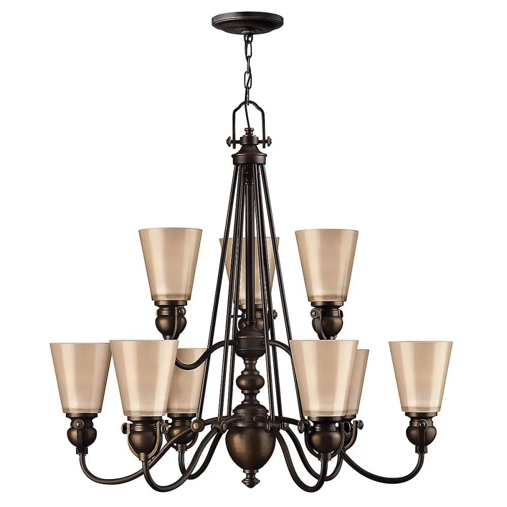 Elstead Mayflower – Lustre à 9 ampoules au fini bronze vieilli | E27