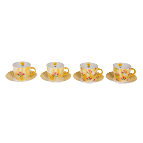 COFFRET 4 TASSES + SOUCOUPE 'LOUISE' - Ø6 x H6CM