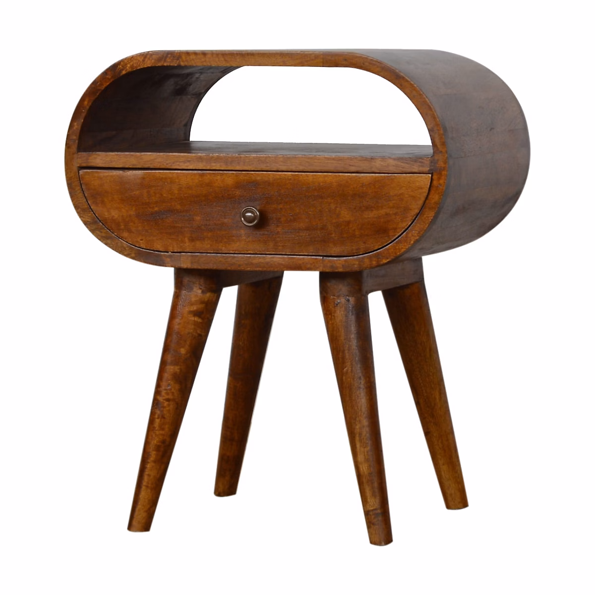 Artisan Furniture Bois massif châtaignier 1 tiroir table de chevet – 1 étagère | marron